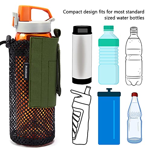 Tactical Molle Water Bottle Pouch with Carabiner - Army Green
