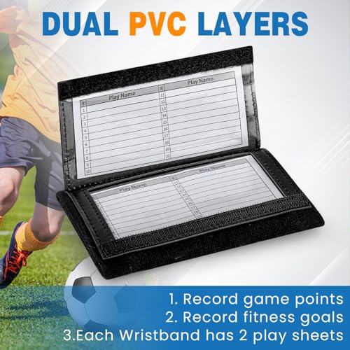 Football Wristbands for Plays - Youth Arm Bands with 3 Compartments