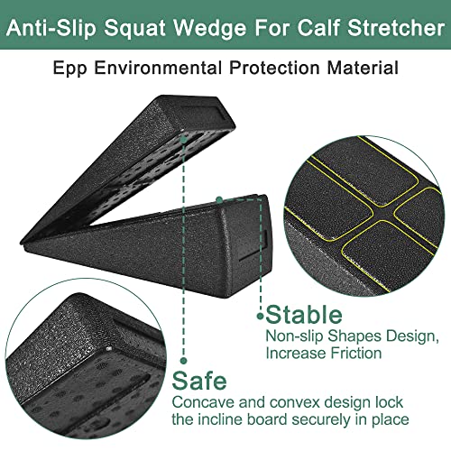 Calf Stretch Slant Board Set - 3 Pieces with Carry Bag, Black
