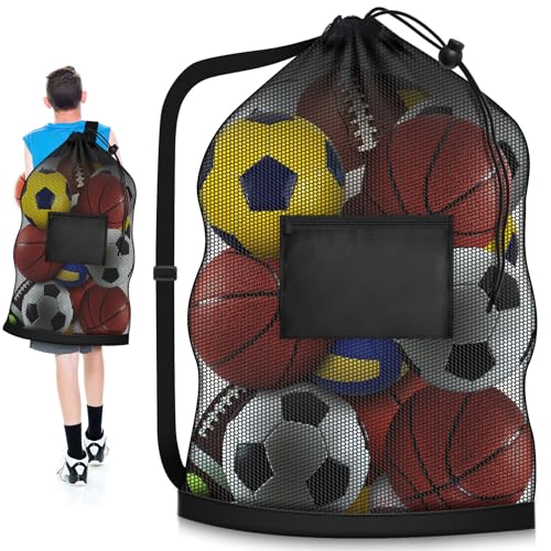 Variation 2: Extra Large Soccer Ball Bag 40 x 30 in Heavy Duty Mesh Drawstring, 2-Pack