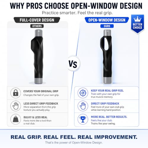 Golf Grip Trainer - Improve Hand Placement for Consistent Shots - Gray