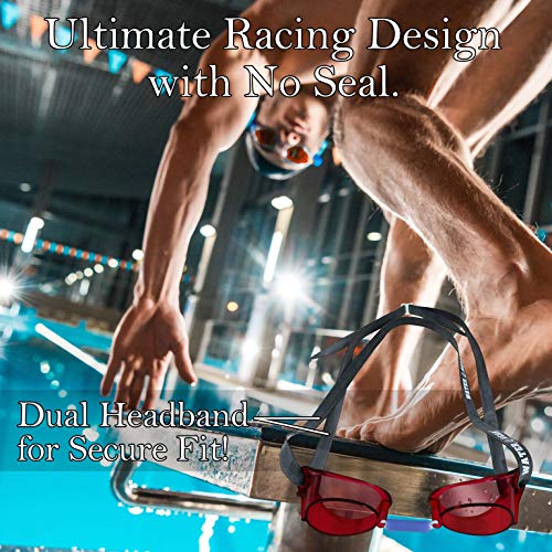 Swedish Pro Goggles for Swimming - Red - Anti-Fog Design