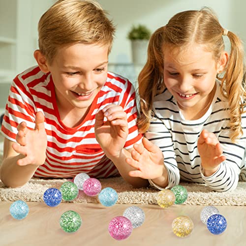 Glitter Bouncy Balls - 24 Pack 32mm Hi Bounce Balls for Kids