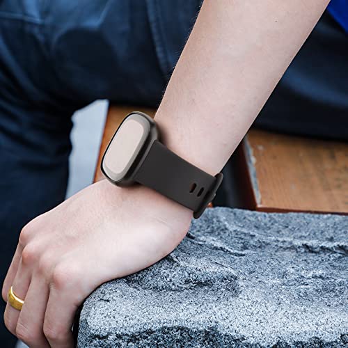 Fitbit Versa 4 & Sense Bands - Classic Soft Straps - Black/Black - Large