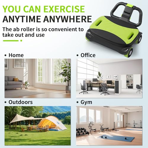 IRISFLY 4-Wheel Ab Roller with Auto-Rebound - Core & Abs Workout Machine