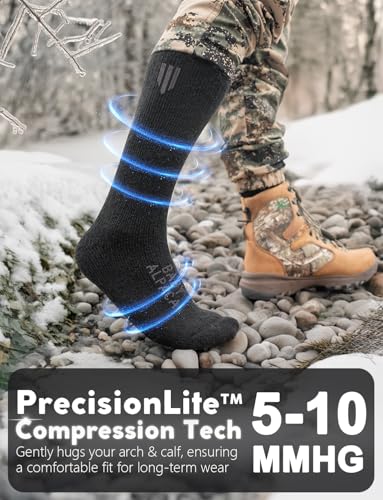 Juclise Baby Alpaca Wool Boot Socks Black X-Large – Thermal Winter Socks