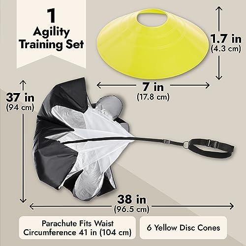 Adjustable Agility Ladder Set for Speed Training - 20 Ft with Cones & Parachute