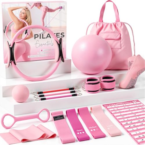 Complete 14-in-1 Pilates Kit for Home Workouts with Resistance Bands & Accessories