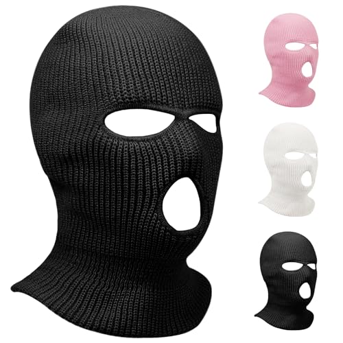 Warm Knitted Ski Mask Balaclava - Large / Black