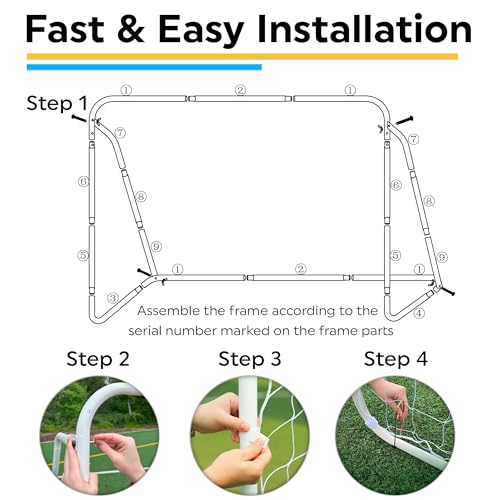12x6 ft Heavy Duty Steel Soccer Goal with Net - Backyard