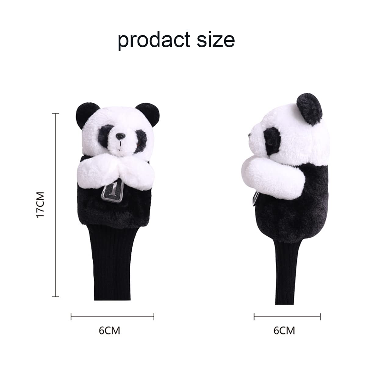 1 Pcs Panda Golf Driver Headcover 460CC Golf Club Head Cover Golf Driver Cover Made for Taylormade Titleist D2 D3 917 Callaway Epic Ping