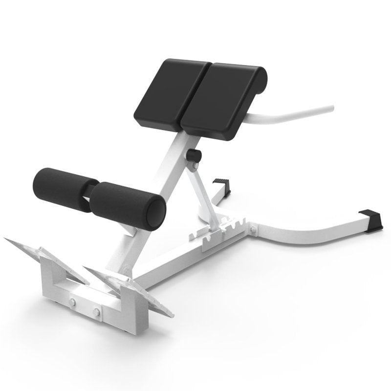 Garvee Adjustable Home Roman Chair, Multi-Angle Back Extension Bench, Abdominal Core Training Board with Foldable Anti-Slip Base, White