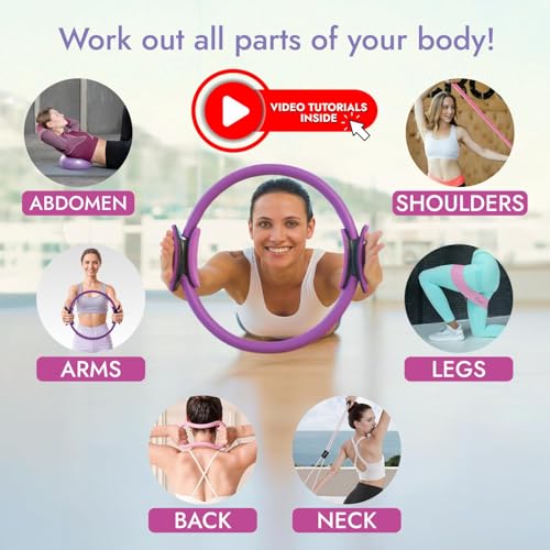 Pilates Ring and Ball Set - Luxury Purple | 10-in-1 Home Workout Kit