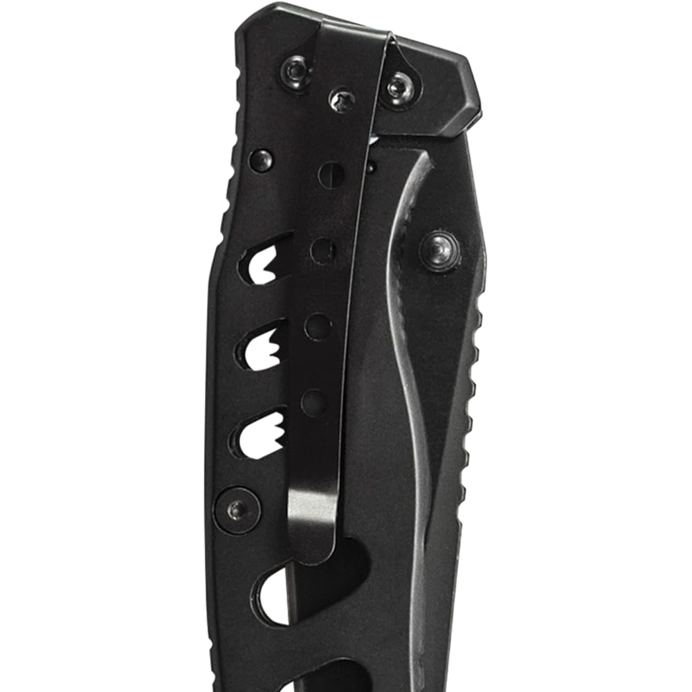 Smith & Wesson Extreme Ops CK10HBS 7.8in S.S. Folding Knife with 3.4in Serrated Tanto Point Blade and S.S. Handle for Outdoor, Tactical, Survival and EDC