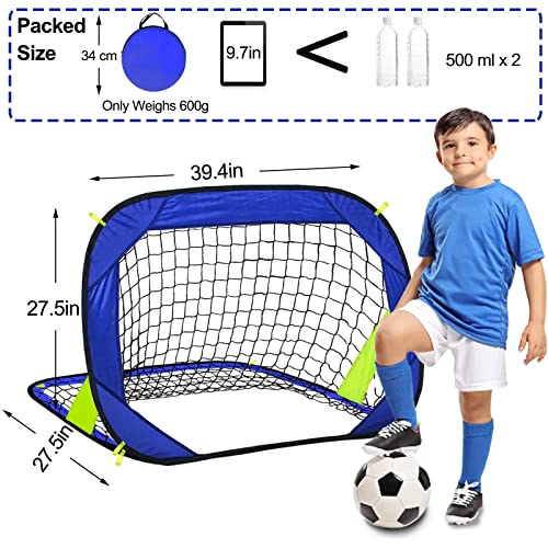 Pop Up Soccer Goal for Backyard & Beach Training - Blue