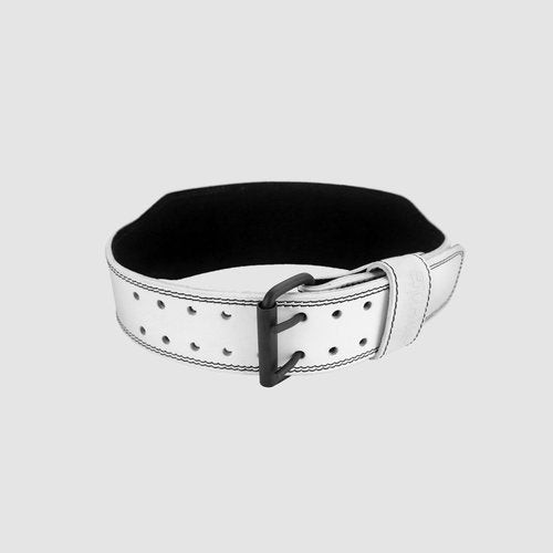 Aesthreadics Leather Weight Lifting Belt for Men and Women (White, Medium (30"-34"))