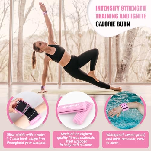 Adjustable 2 lb Ankle & Wrist Weights Set - Pink