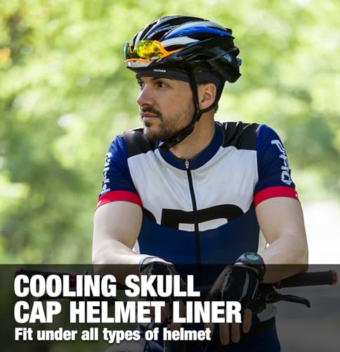 Cooling Skull Cap - Breathable Sweat-Wicking Under Helmet - Dark Blue - One Size