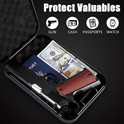 Portable Handgun Safe Lock Box with Mechanical Code Lock - 9.4" x 6.4" x 1.8"