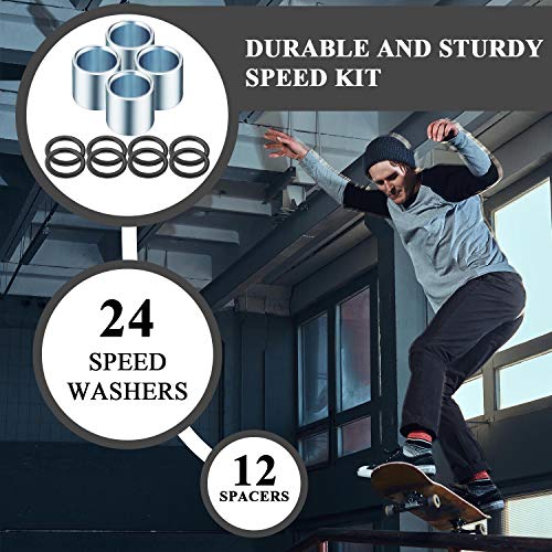 Skateboard Bearing Spacers and Washers Kit - 36 Pieces