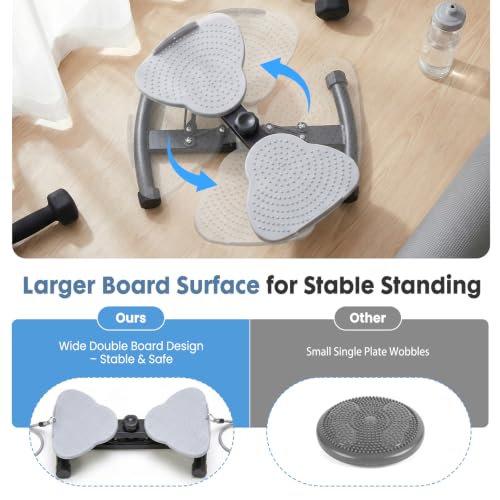 Waist Twister Machine - Light Grey, 300 lbs Capacity, Noiseless Fitness Tool