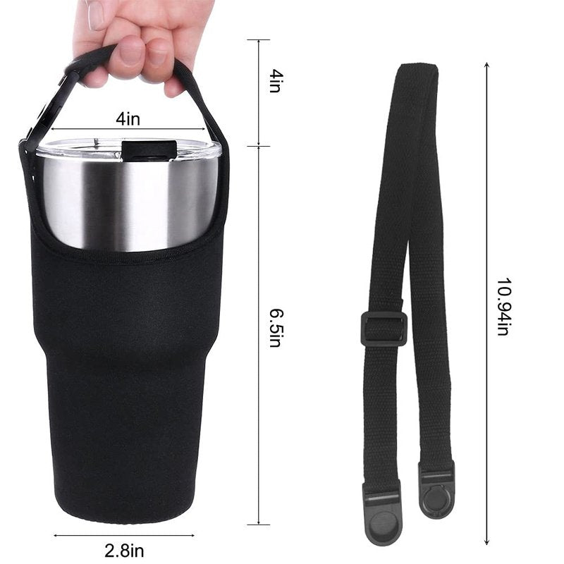 2 Pack 30oz Tumbler Carrier Holder,DanziX Neoprene Sleeve Replacement with Carrying Handle-Black
