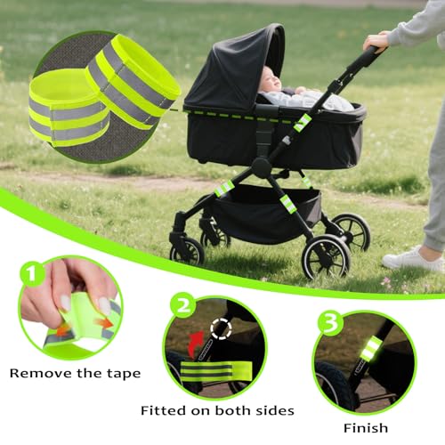 High Visibility Reflective Bands for Strollers - 6 Pack