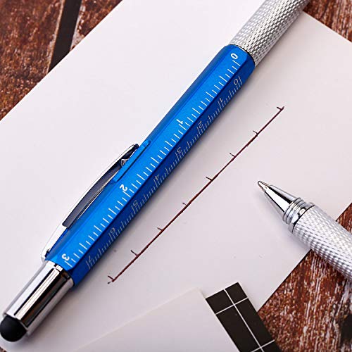 6-in-1 Multitool Pen Set - 4 Colors: Red, Green, Blue, Gray