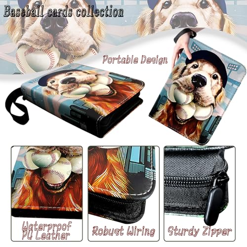 Baseball Card Binder - 400 Pockets, 3 Ring Zipper Album - Black