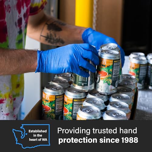 GLOVEWORKS HD Royal Blue Nitrile Industrial Disposable Gloves, 6 Mil Latex-Free, Raised Diamond Texture, XX-Large, Box of 100