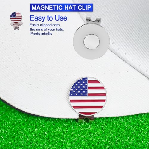 3-Pack Magnetic Golf Ball Marker Hat Clips - Nickel-Plated Alloy Holder