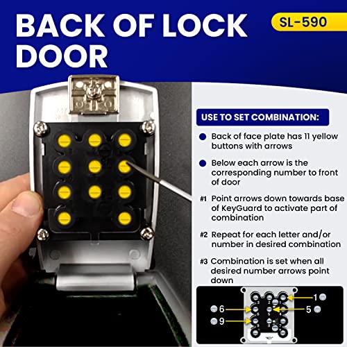 SL-590 Punch Button Lock Box - Secure Wall Mount Key Storage for Homes, Offices, and Rentals