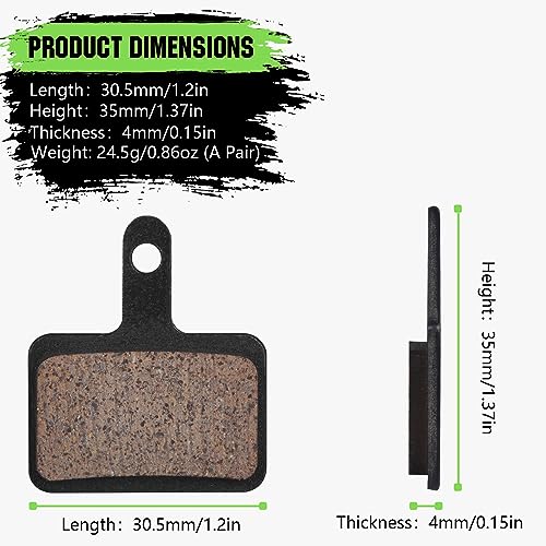 Ceramic Bicycle Disc Brake Pads - 2 Pairs for Shimano, Tektro, TRP