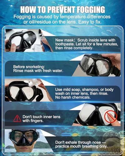 Aegend Swim Goggles with Nose Cover for Adults, Tempered Glass Mask