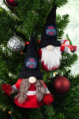 Ohio State Buckeyes Gnome Ornaments - Set of 2 Holiday Decorations