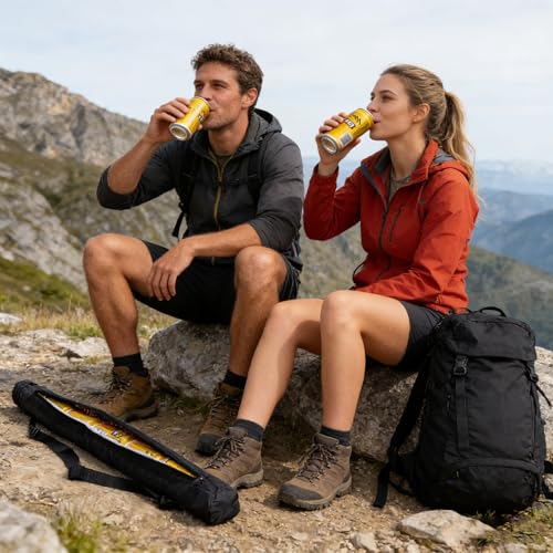XLFFC 6-Pack Can Cooler Sleeve with Adjustable Shoulder Strap - Keeps Drinks Cold for Golf, Beach, Picnic, Outdoor
