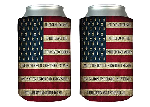 Rogue River Tactical USA Flag Collapsible Beer Can Cooler 2-Pack