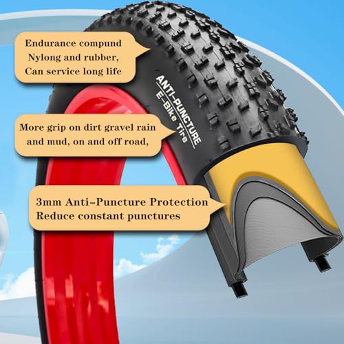 SIMEIQI 20x4.0 Inch Electric Bike Fat Tire - Anti-Puncture, All-Terrain Replacement