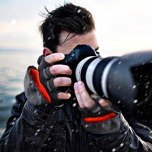 Palmyth Black Large Ice Fishing Gloves Convertible Mittens with Thinsulate - Warm Winter Men Women