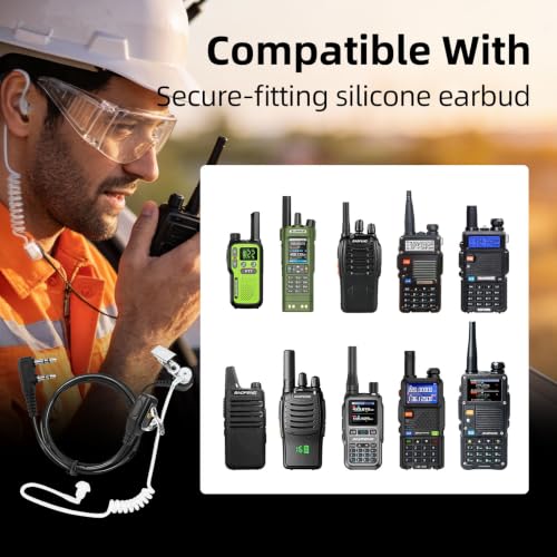 BAOFENG Walkie Talkies Earpiece with Mic,Comfortable Acoustic Tube(2