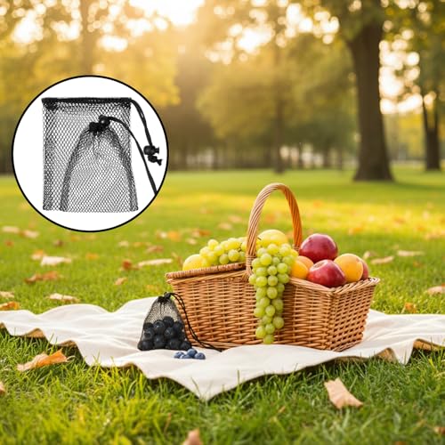 10-Pack Small Mesh Drawstring Bags - 4" x 5.7" Nylon Storage Pouches