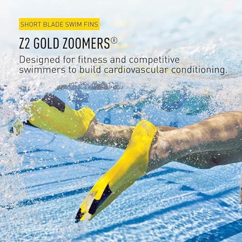 FINIS Z2 Gold Swim Fins for Men and Women, Natural Rubber, Size 8.5-10 / 9.5-11
