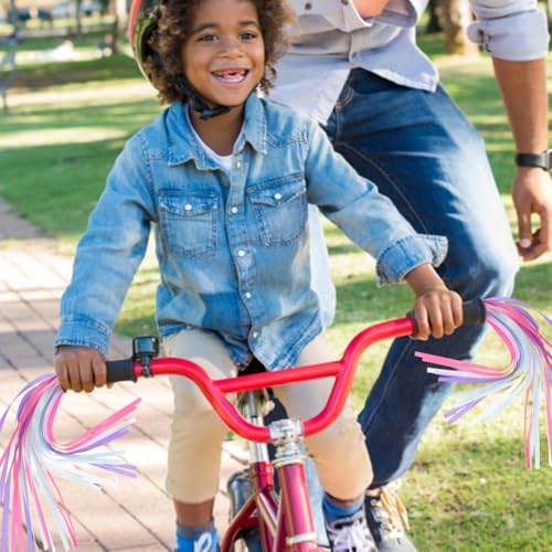 Bicycle Handlebar Streamers - Pink & Purple Polyester Ribbons