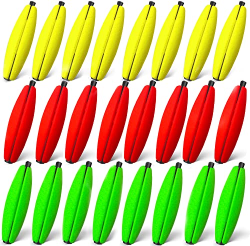 SEAOWL 2-Inch Slotted Peg Floats for Catfish & Santee Rig - 24 Pcs, Mix-2"