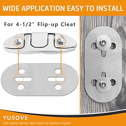 Stainless Steel Boat Cleat Backing Plate for Dock and Marine Use - 2 Pack