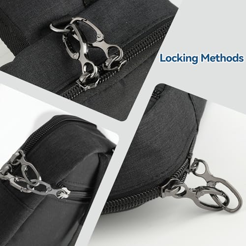 Keanoo Black Sling Bag Anti-Theft Crossbody RFID Lock, Compact EDC Shoulder Bag