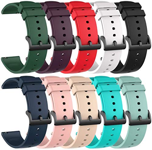 Soft Silicone Sport Bands for Michael Kors Access Gen 4/5E Smartwatch - 10 Pack