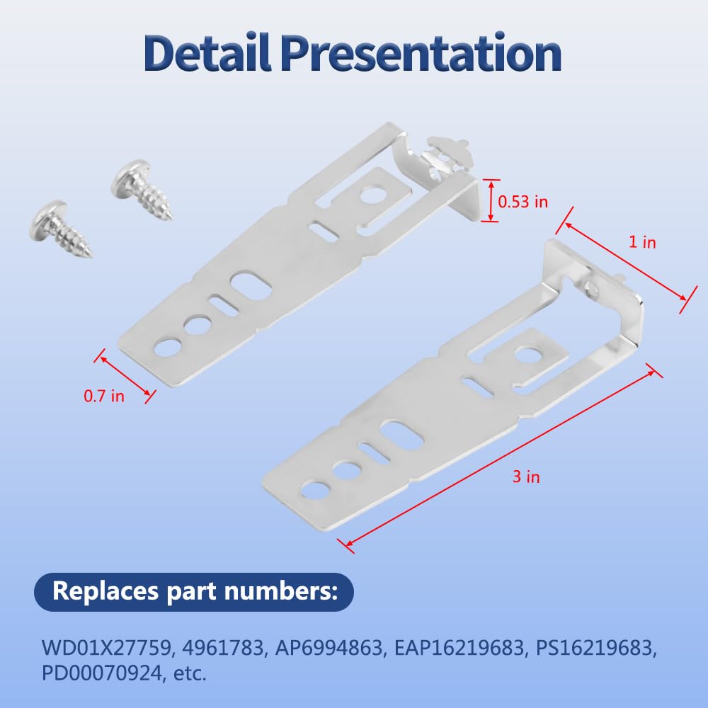 4 Pack WD01X27759 Dishwasher Countertop Mounting Bracket with Screws, Replacement Part Fit for GE, Hotpoint Dishwasher