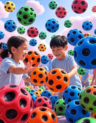 Kids Bouncy Space Balls Pack of 4 - High Bounce Indoor & Outdoor Toys