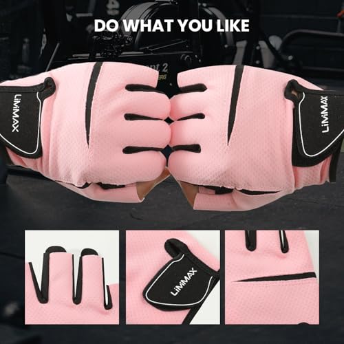 Workout Gloves for Weight Lifting & Cycling - Pink, Medium